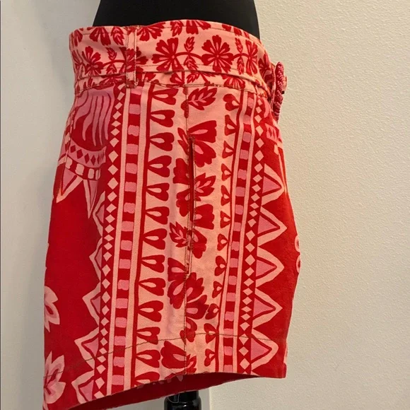 FARM RIO Floral Red Women's Shorts size 33 with detachable belt! Side Pockets - Picture 5 of 7